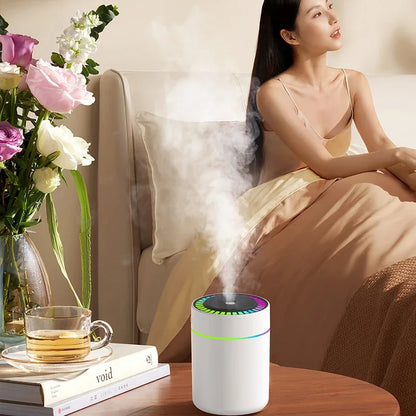 Mini USB Air Humidifier 180ml – Aroma Diffuser & Essential Oil Mist Maker with LED Light