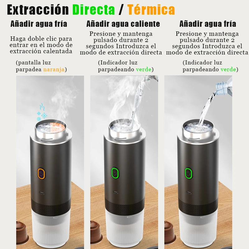 3-in-1 Wireless Electric Portable Capsule Coffee Machine for Car&Home Camping Coffee Maker Capsule Powder Travel Espresso Maker