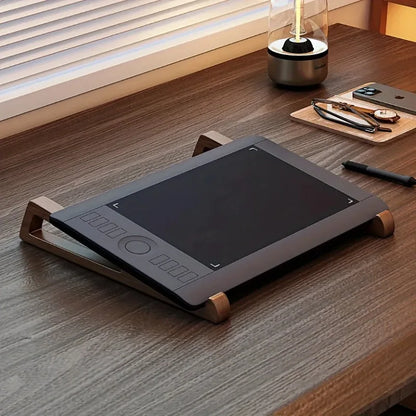 Portable Foldable Wooden Laptop Stand – Ergonomic 12° Angle, Ventilation Design
