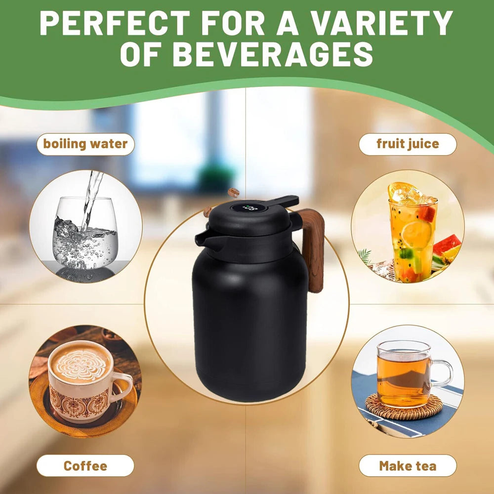 1pc 1500ml Thermos Pot with Intelligent Temperature Display Can Be Drunk on The Way To Work, in The Office or On The Road.