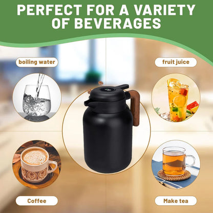 1pc 1500ml Thermos Pot with Intelligent Temperature Display Can Be Drunk on The Way To Work, in The Office or On The Road.