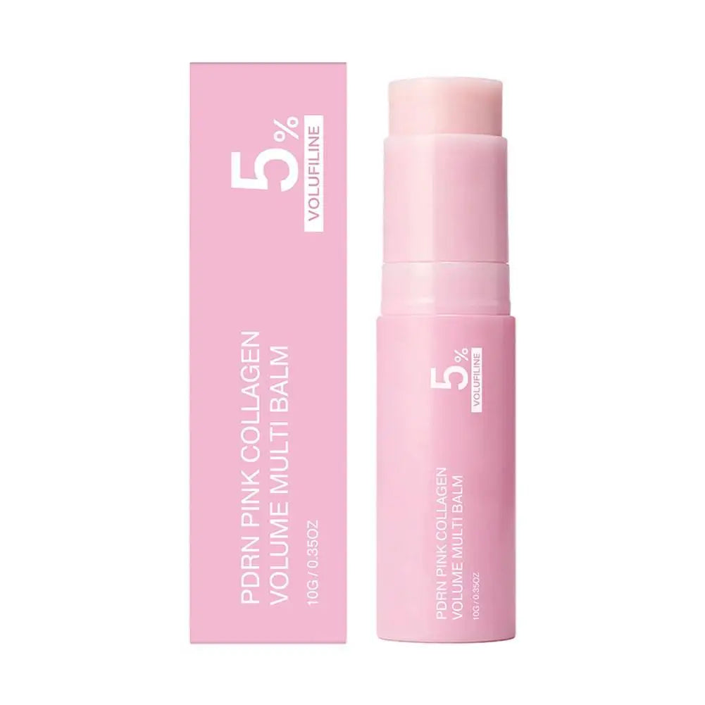5% Volufiline PDRN Pink Collagen Volume Multi Balm LongLasting Hydrating Plumping Moisturizing Skin Care Stick for Face and Body