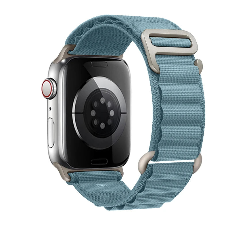 Nylon Alpine Strap for Apple Watch – Adjustable Sport Band (40–49mm, Ultra & Series Compatible)