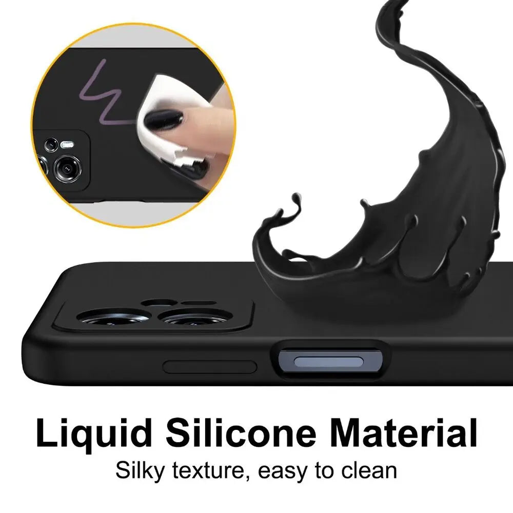 Flexible Liquid Silicone Case For Motorola Edge 50 Pro 60 Fusion Ultra 40 Neo Plus 2023 5G Protective Cover Bumper Fundas Coque