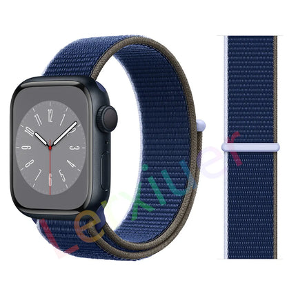 Nylon Loop Strap for Apple Watch Band 46mm 44mm 40mm 42mm 45mm 41mm 49mm 44 mm Bracelet iWatch Series Ultra 2 11 10 9 SE 7 6 5 4