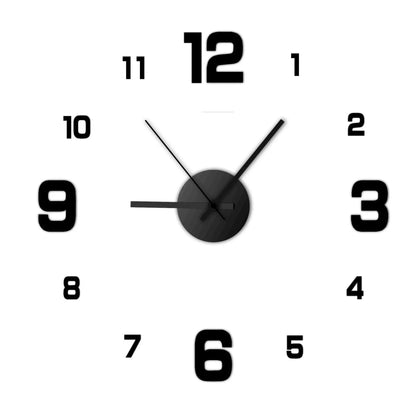 Creative Frameless DIY Wall Clock – Modern Silent Wall Decoration for Living Room & Office