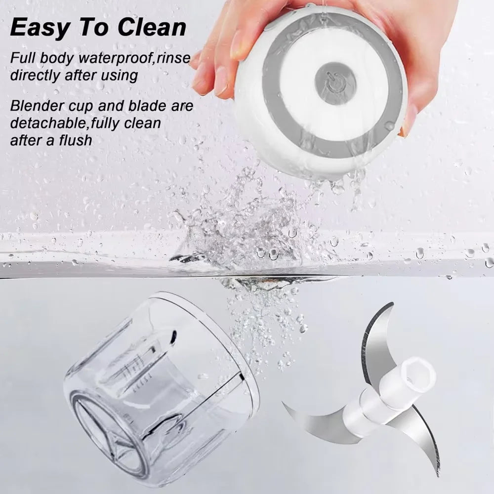 Electric Garlic Mincer 250ml – USB Portable Mini Food Chopper for Vegetables & Onion