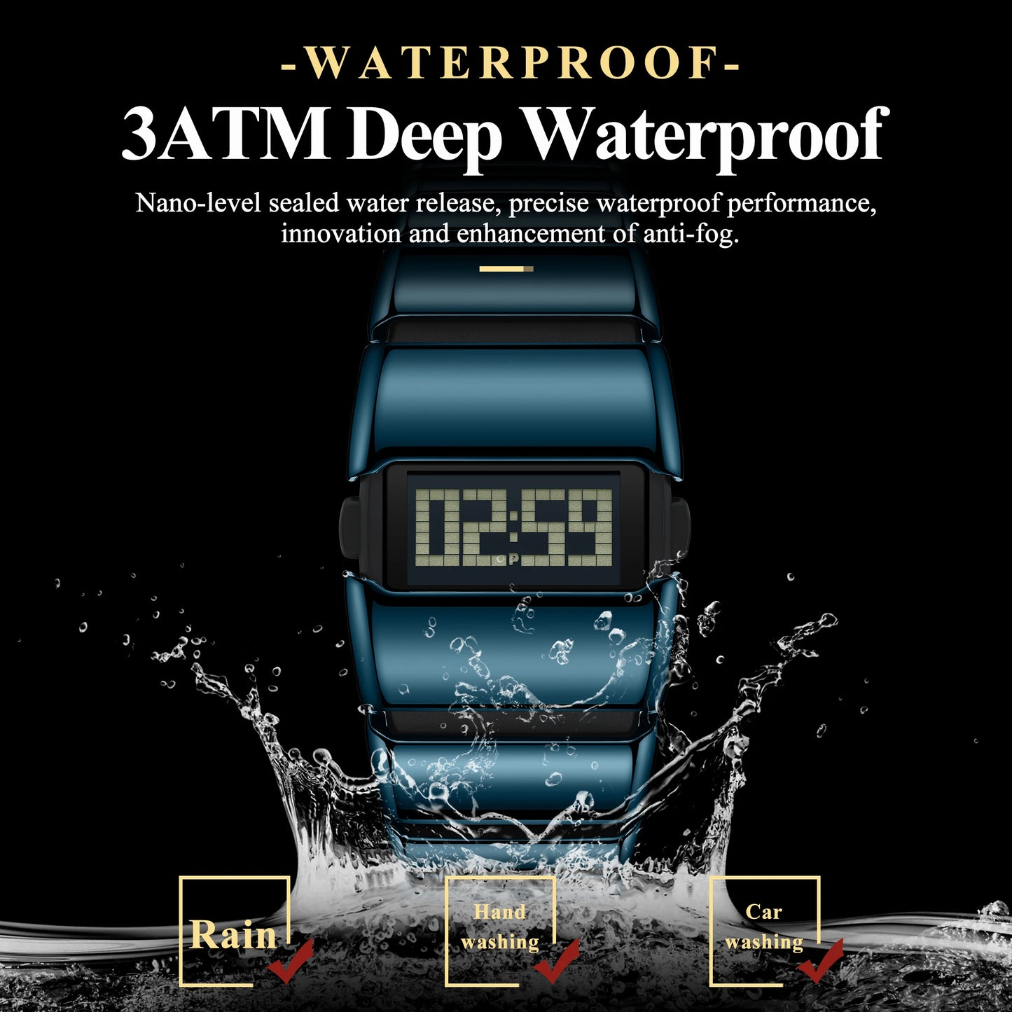 POEDAGAR LED Waterproof Men’s Watch