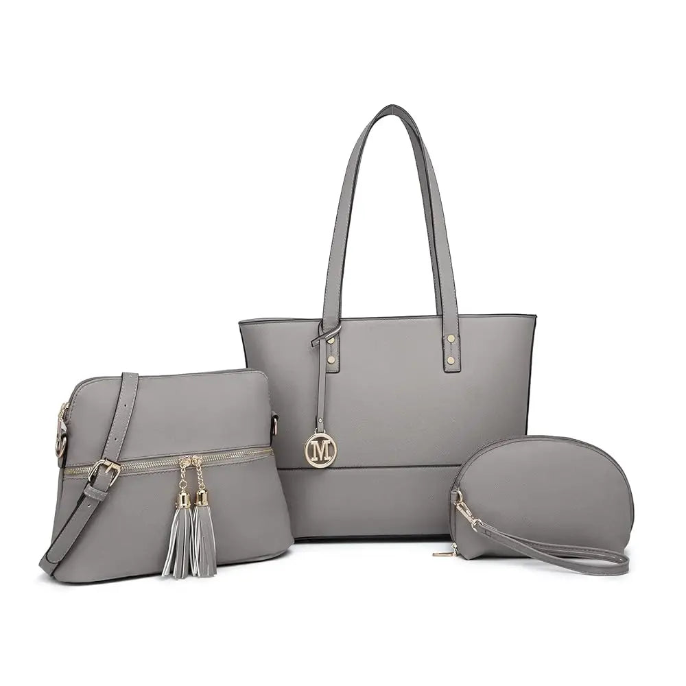 Miss Lulu 3PCS Women’s Handbag Set – Large Tote, Shoulder Bag & Briefcase