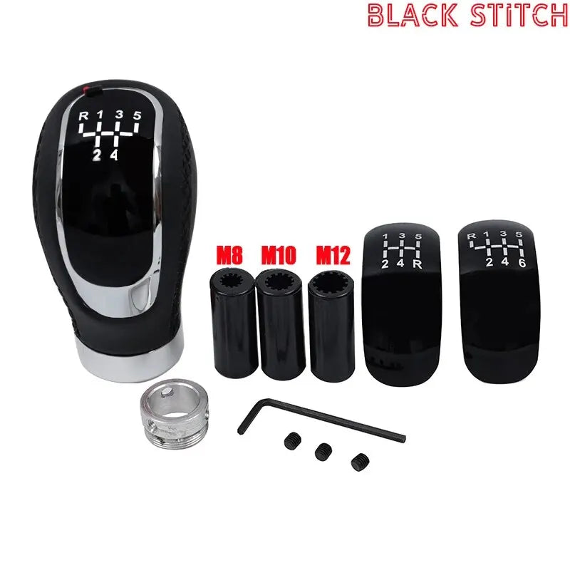Universal 5/6 Speed Gear Shift Knob Shifter Lever Handle Modified Stick Leather Auto Accessories For All Manual Car Modles