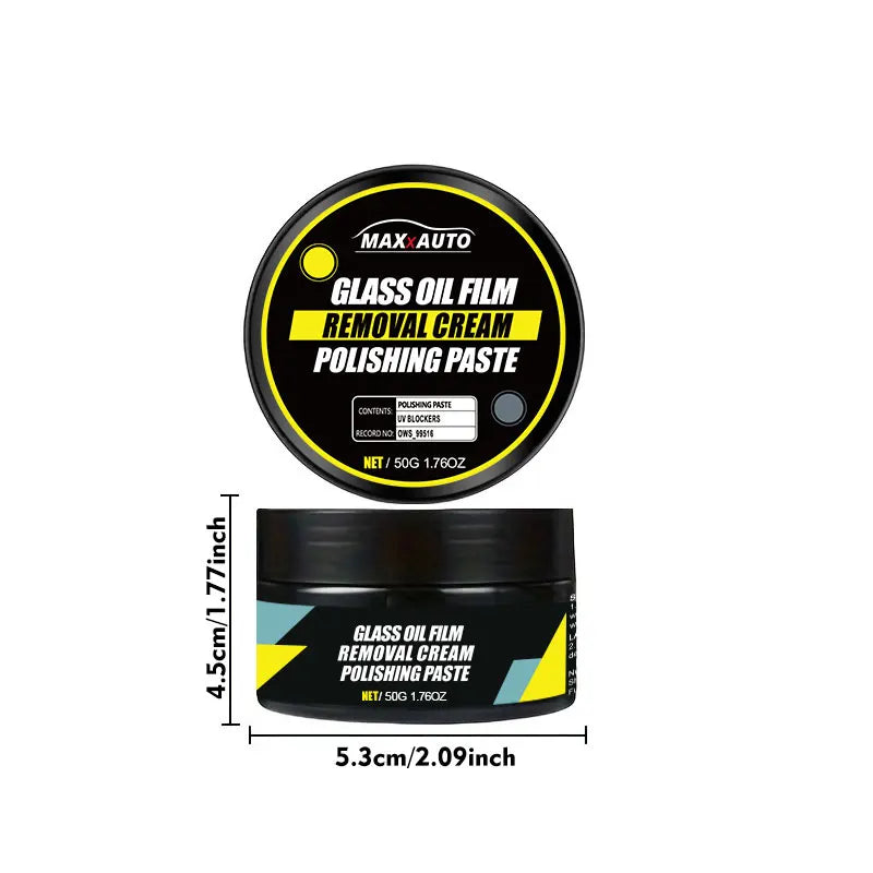 Car Glass Polish & Coating Kit – Windshield Oil Film Remover & Hydrophobic Rain Repellent