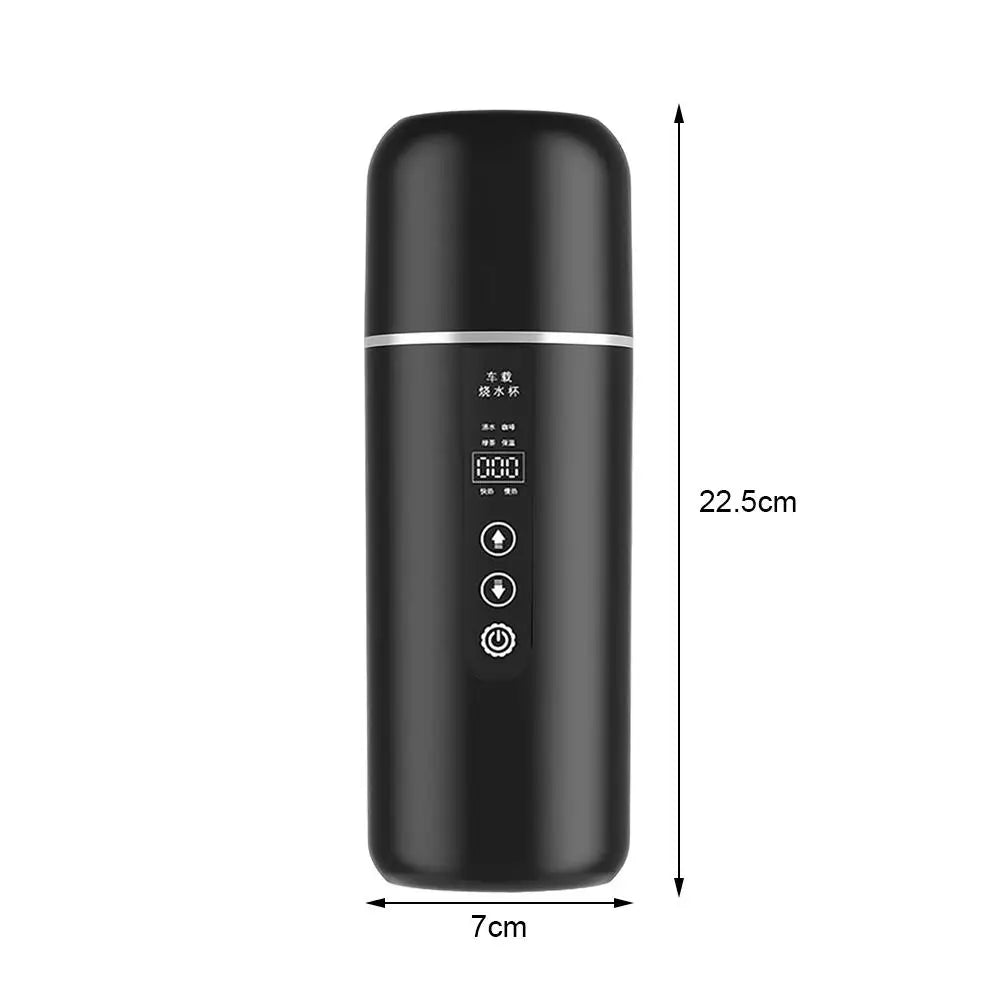 Portable Car Heating Cup 500ML – Smart Electric Travel Kettle with OLED Display