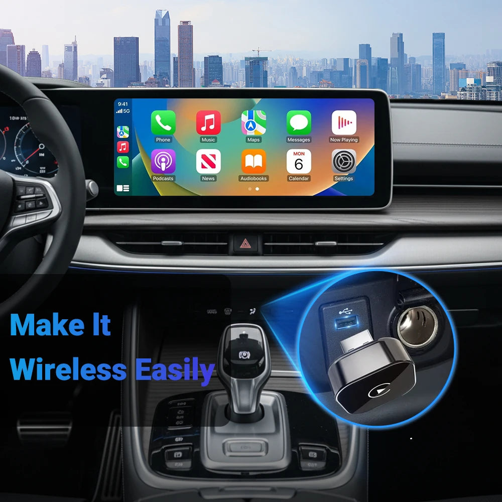 Wireless CarPlay Adapter for iPhone – Mini Plug & Play Auto Connect