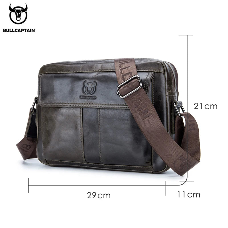 Genuine Leather Men's Crossbody Bag Large Capacity Casual Multifunctional Handbag A Fashion Business Briefcase