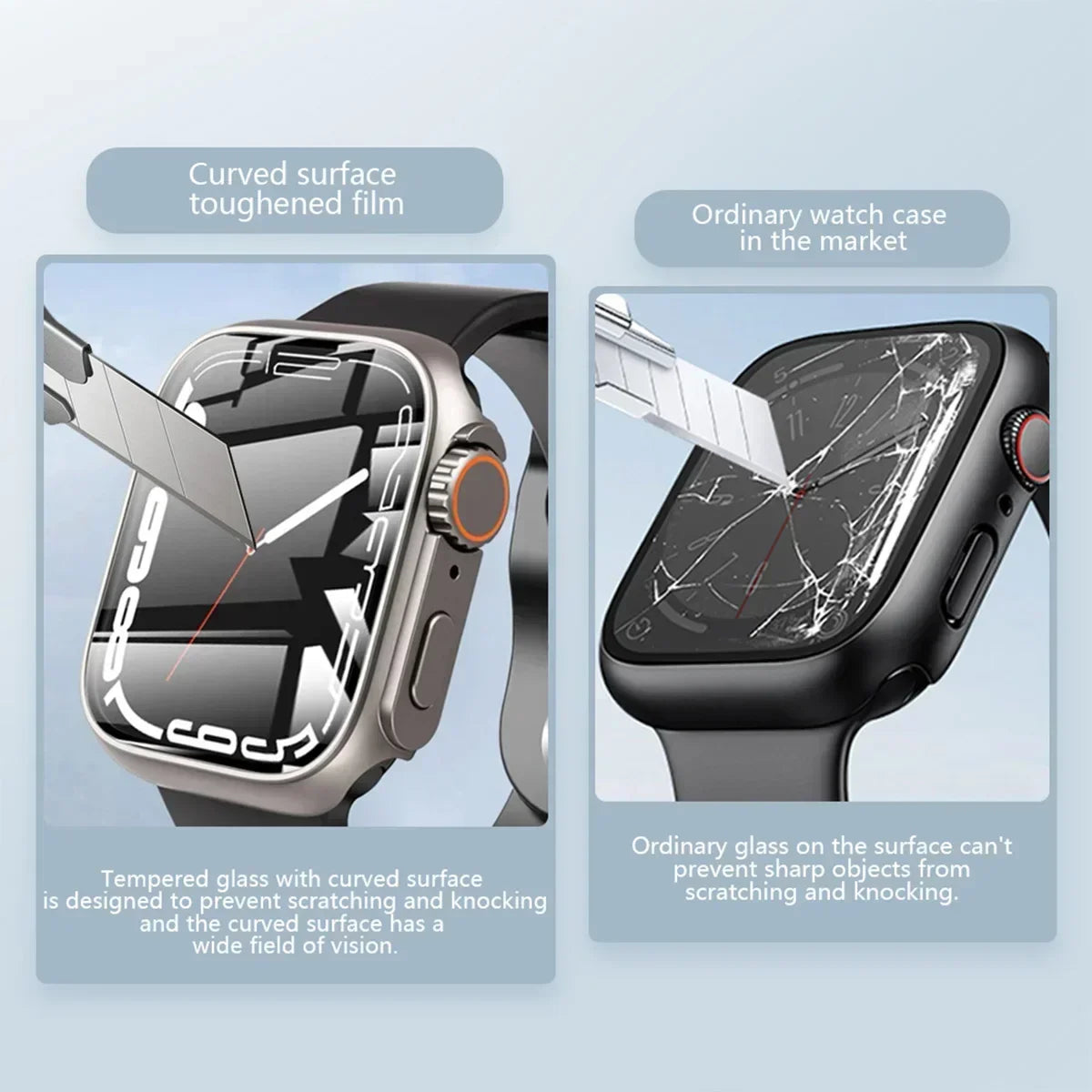 Change To Ultra Case for Apple Watch 46mm 45 44 40 41 42mm Hard PC Front Rear Bumper iwatch 10 987 SE 654 Screen Protector Cover