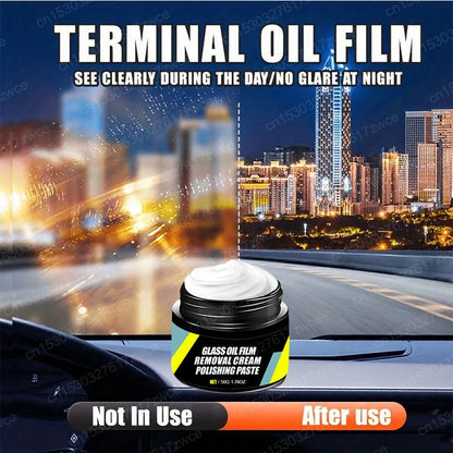 Car Glass Polish & Coating Kit – Windshield Oil Film Remover & Hydrophobic Rain Repellent