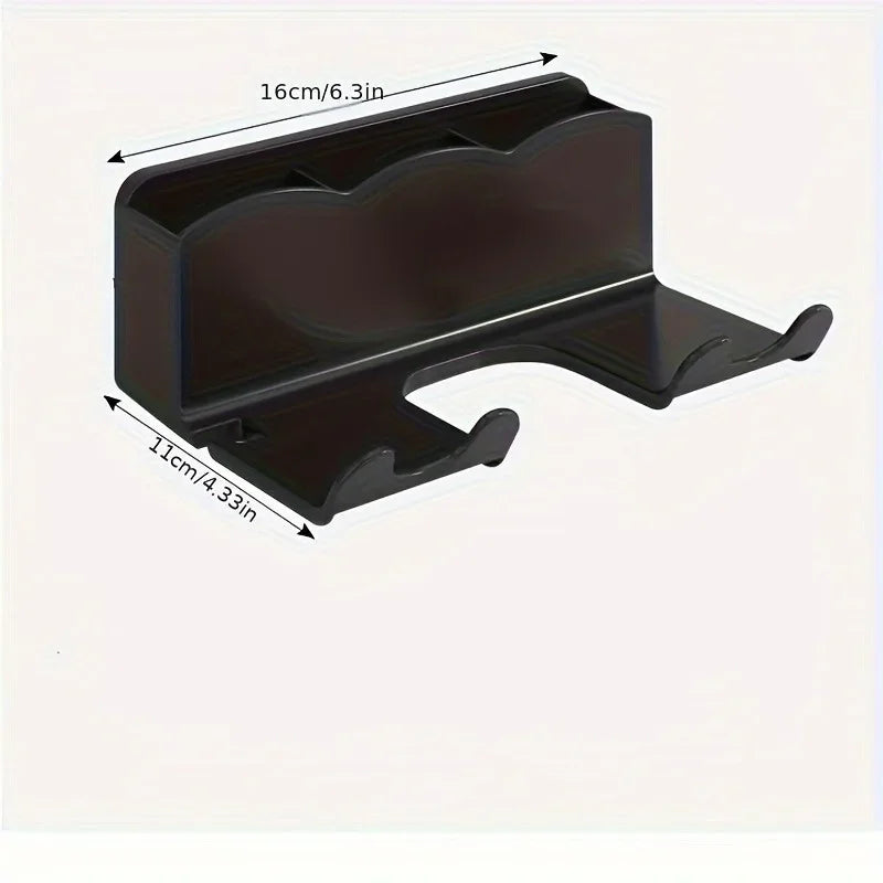 Wall-Mounted Hair Dryer Holder – No-Drill Bathroom Storage Rack