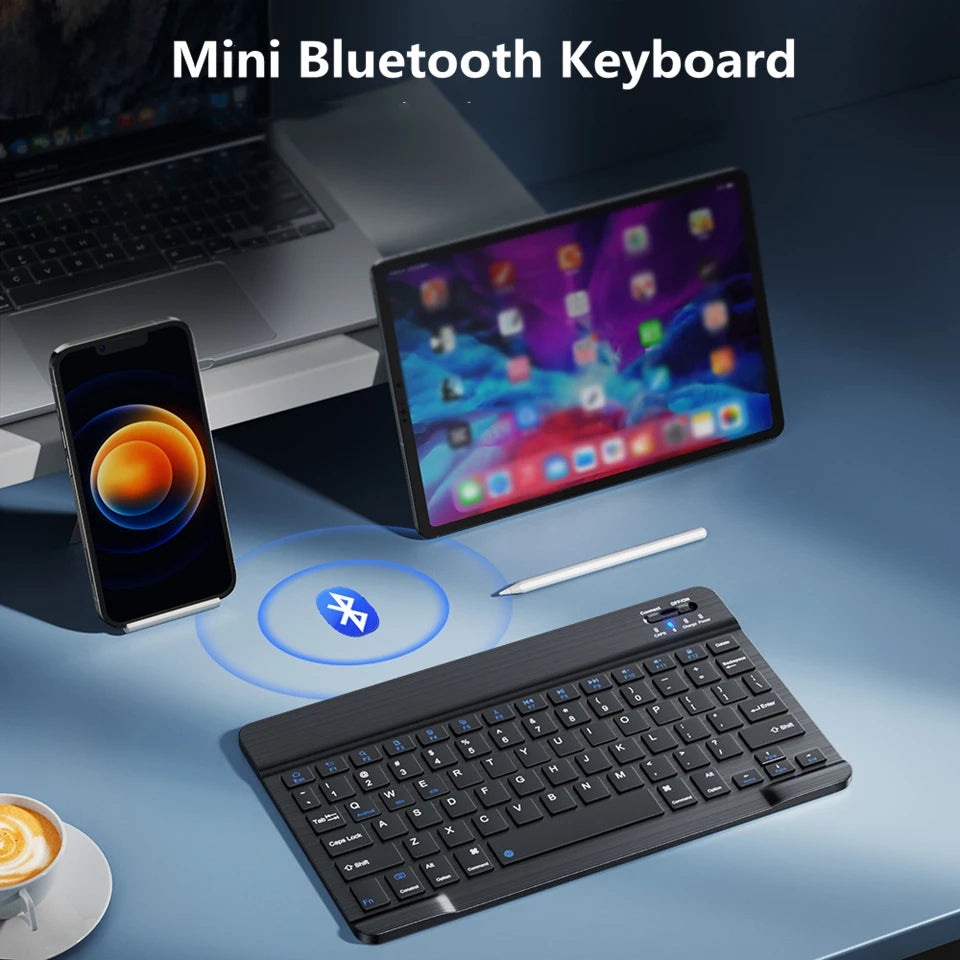Mini Bluetooth Wireless Keyboard – Rechargeable for Laptop, Tablet & Phone (iOS/Android/Windows)