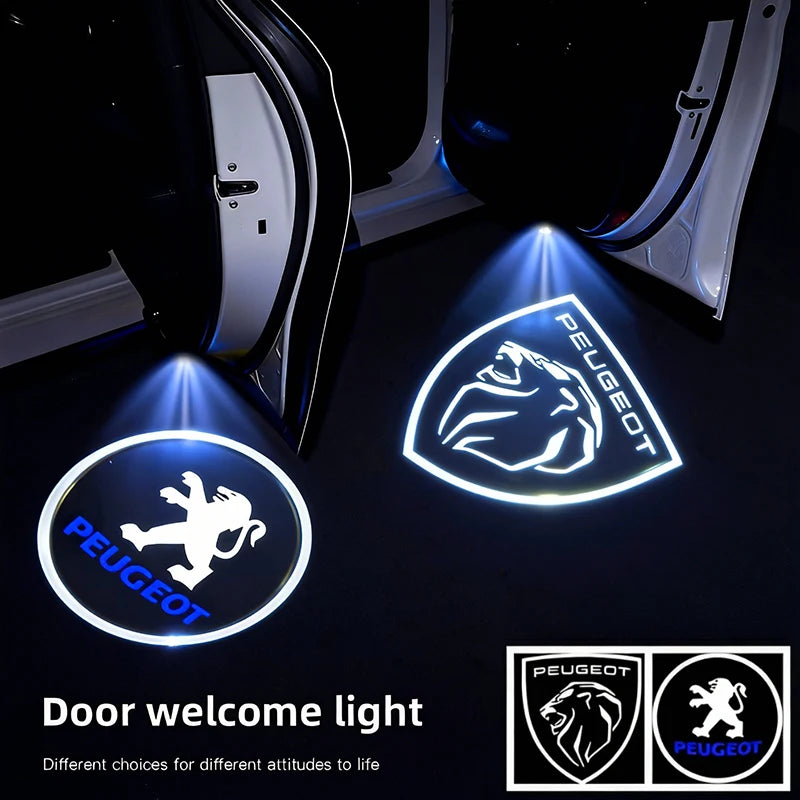 2Pcs Car Door Welcome Lights Projector Lamps Accessories For Peugeot 206 307 308 207 3008 208 407 508 2008 5008 301
