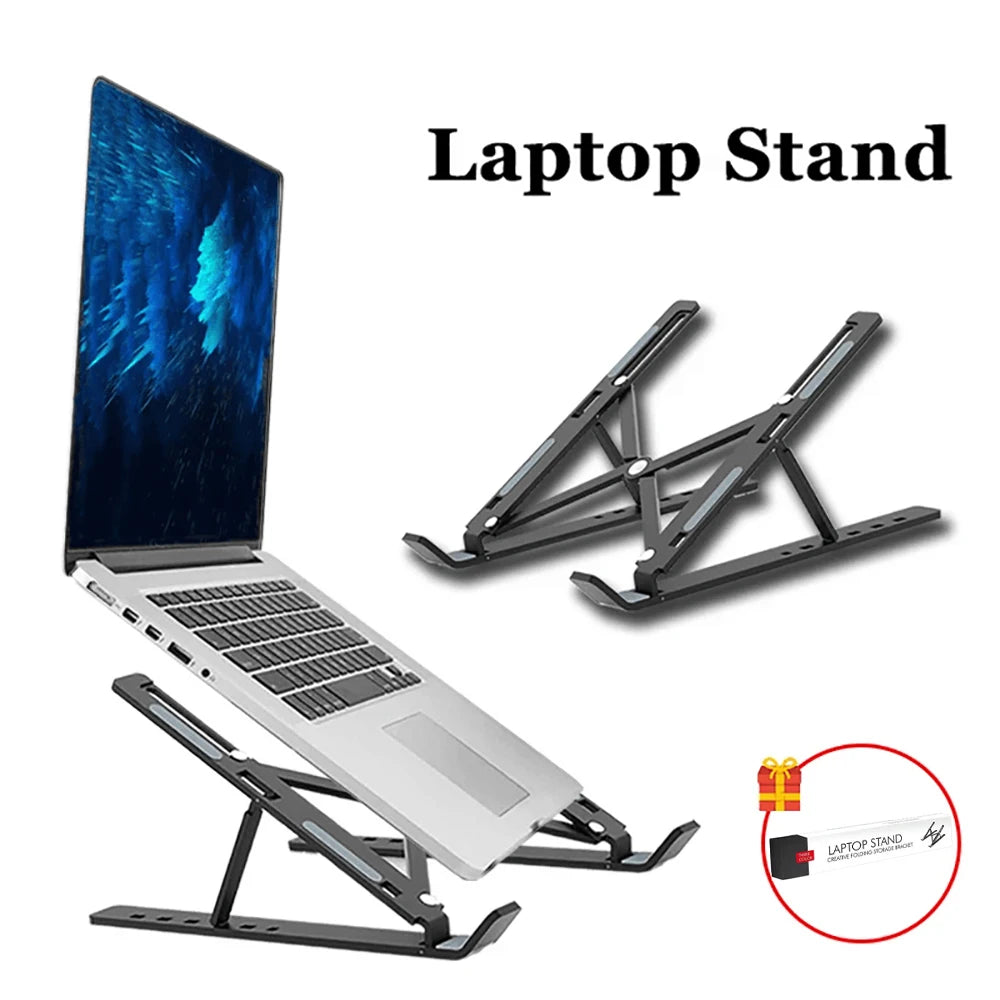 Adjustable Laptop Stand – Foldable Portable Holder for Notebook, MacBook & Tablets