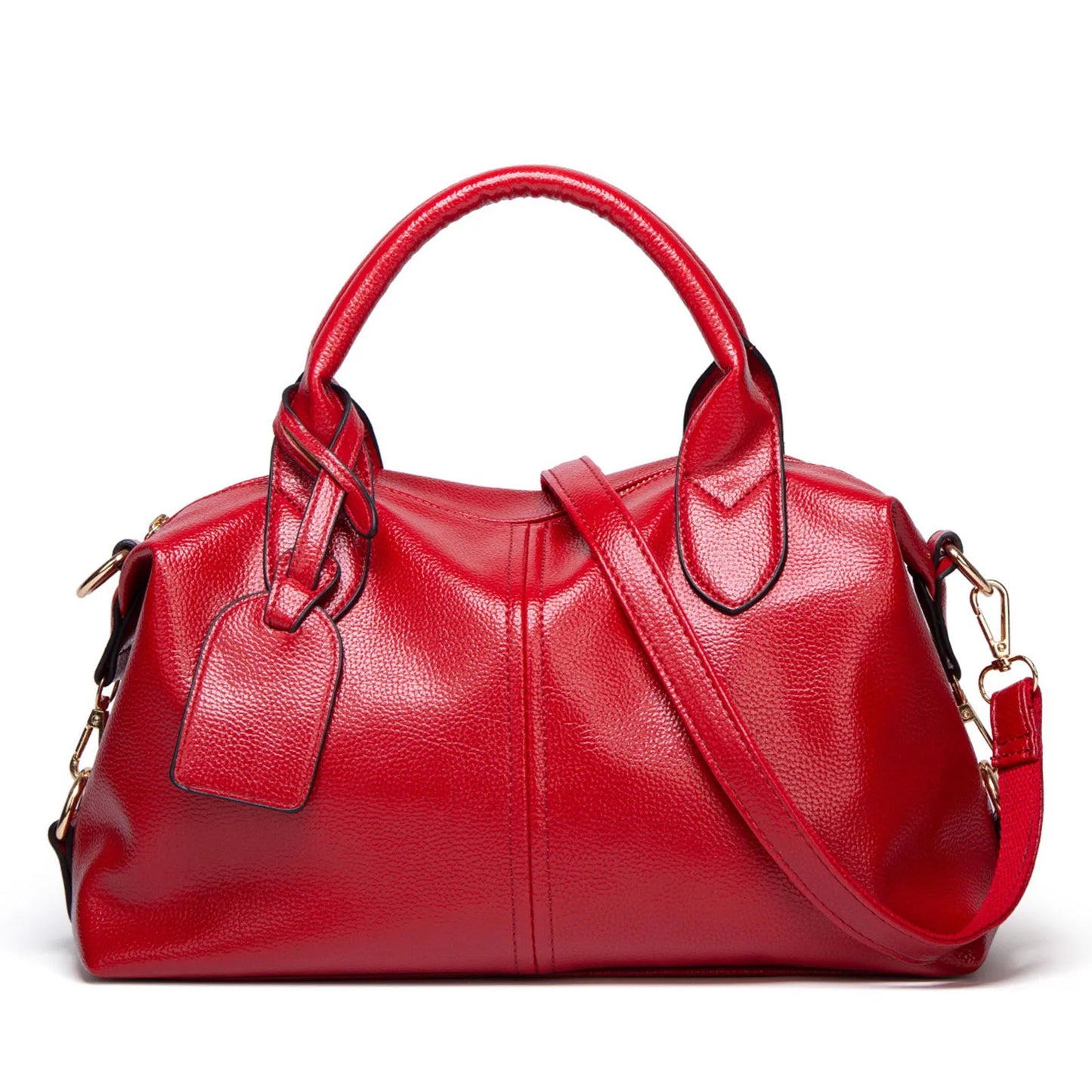 Simple Lychees Pattern Bostons Bag Shoulder Bag Wear-resistant Waterproof PU Bag Gift For Lovers Friends