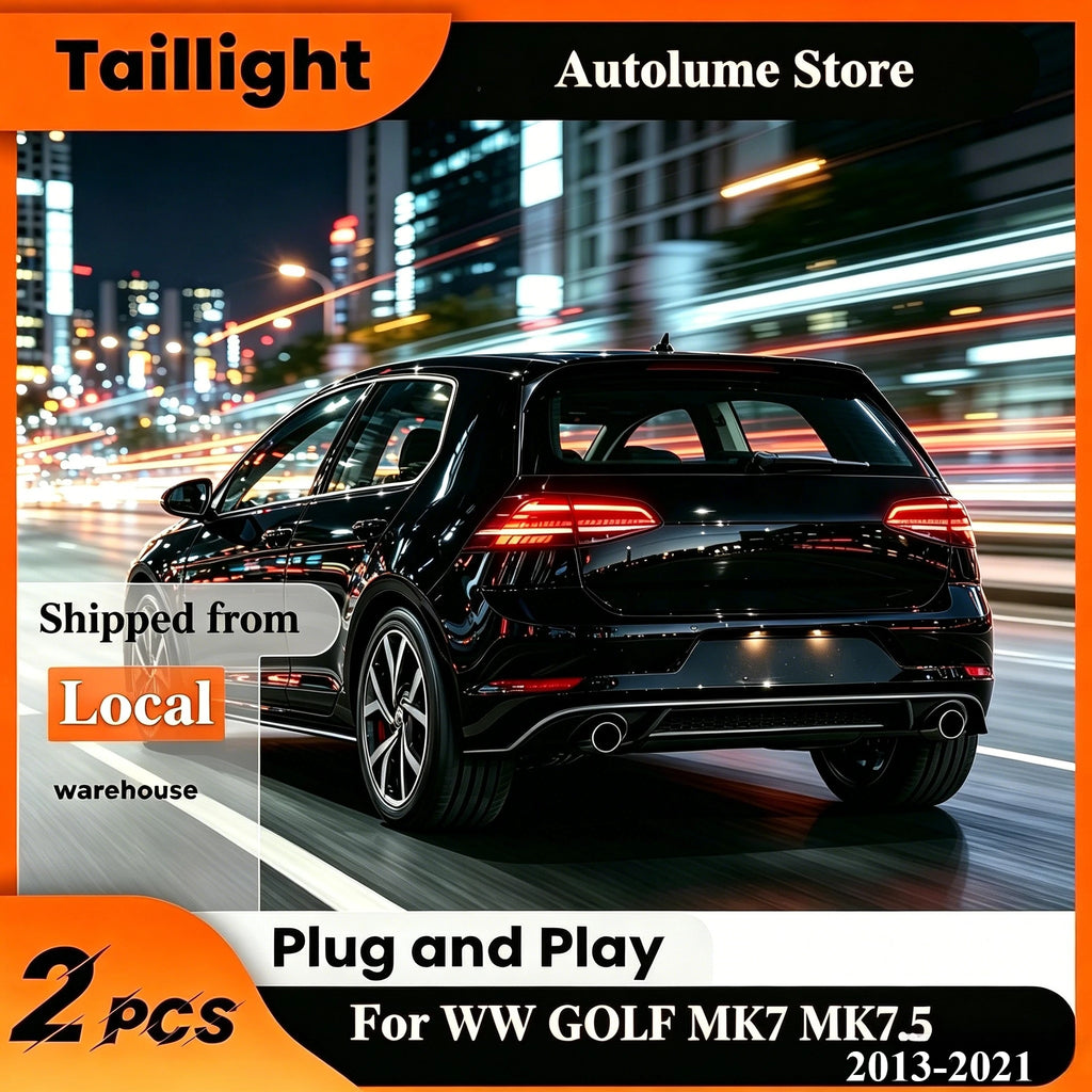 Full LED Sequential Tail Lights – VW Golf MK7/MK7.5 2013-2021, Waterproof & Anti-Fade