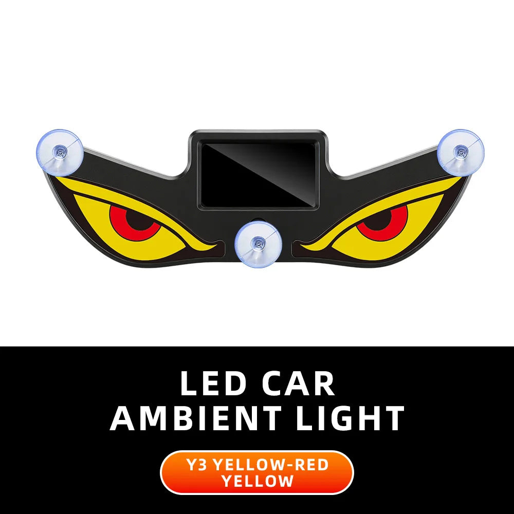 Cool DEMON EYE Ambient Light Solar Powered Breathing Neon Light Car Decoration Rear Windshield Atmosphere Lights Car Accessories