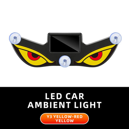 Cool DEMON EYE Ambient Light Solar Powered Breathing Neon Light Car Decoration Rear Windshield Atmosphere Lights Car Accessories