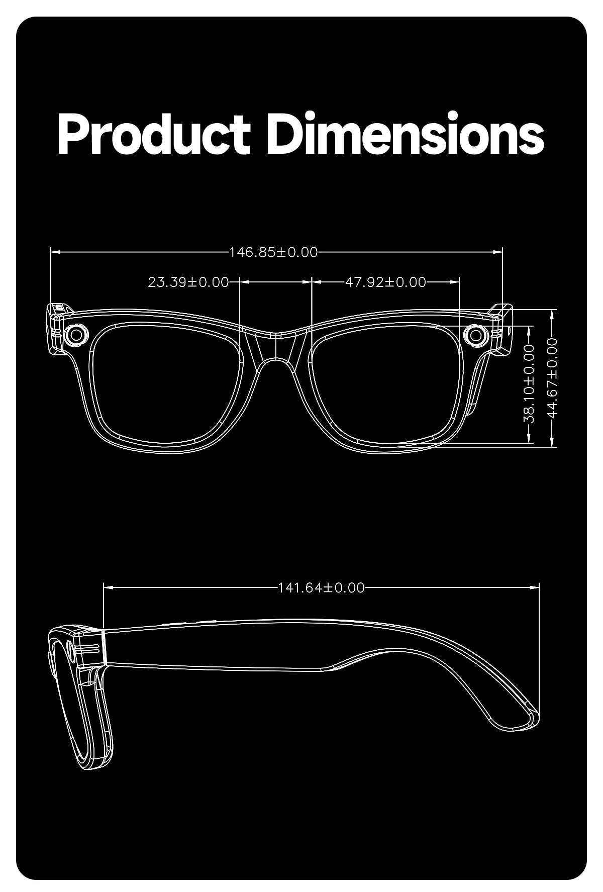 AI Smart Camera Glasses – Photo/Video Recording, Translation & Call Sunglasses (Waterproof)