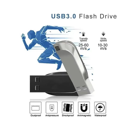 USB 3.0 Mini Flash Drive – High Speed Metal Waterproof Memory Stick 8GB