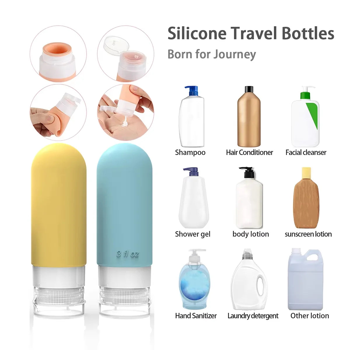 16PCS Leak-Proof Travel Bottle Set – TSA Approved Silicone Toiletry Containers