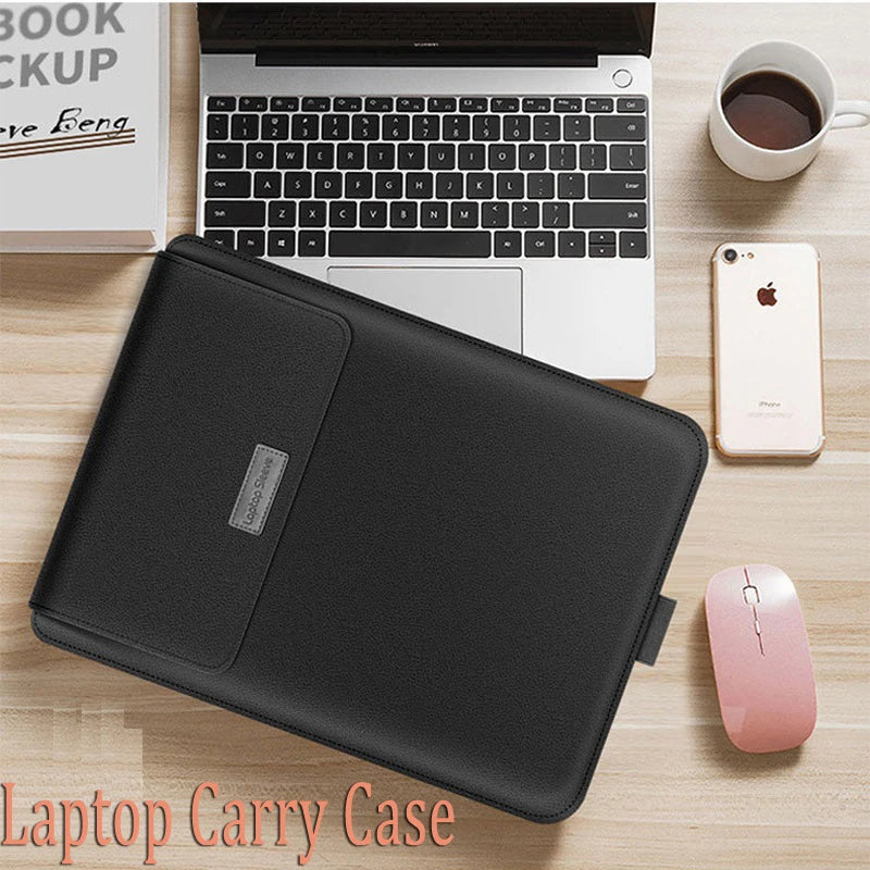for Samsung Galaxy Book 4 5 Pro 360 Laptop Bag Flip Sleeve Stand Cable Belt Charger Mouse Pouch PU Antiwater Notebook Carry Case