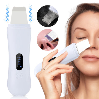 Ultrasonic Skin Scrubber – 4 Mode Facial Deep Cleansing & Lifting Device