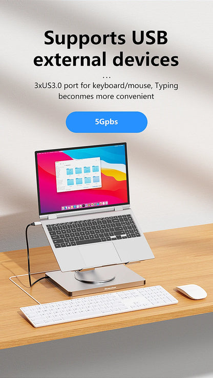 Blueendless 10-in-1 USB-C Hub & iPad Holder – 4K 60Hz Docking Station with 100W PD Charging