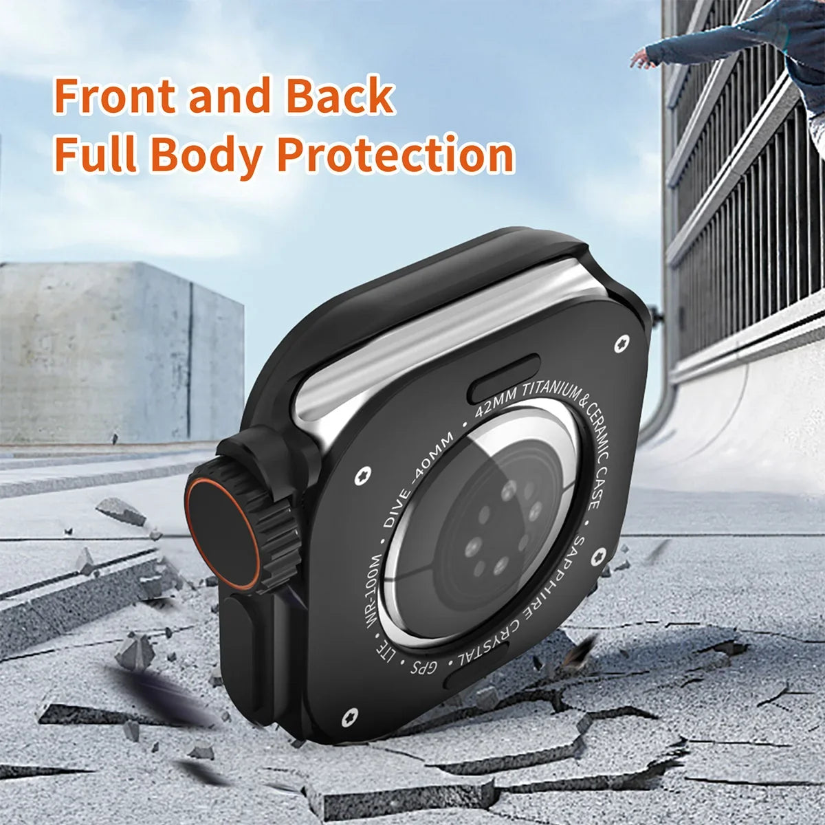 Metal+Plastic Case for Apple Watch 11 10 46mm Change To Ultra 2 Cover Aluminum Alloy Bumper Protective Frame for IWatch S10 46mm