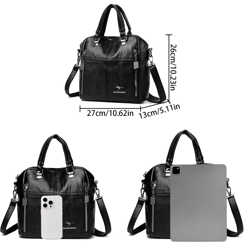 Hot Sale High Quality Leather Backpack Women Shoulder Bags Multifunction Travel Backpack School Bags for Girls Bagpack Mochila