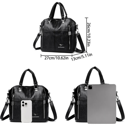 Hot Sale High Quality Leather Backpack Women Shoulder Bags Multifunction Travel Backpack School Bags for Girls Bagpack Mochila