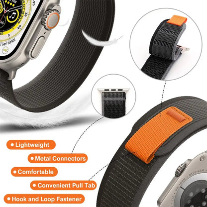 Trail Loop Strap for Apple Watch – Adjustable Sport Band (40–49mm, Ultra/Series Compatible)