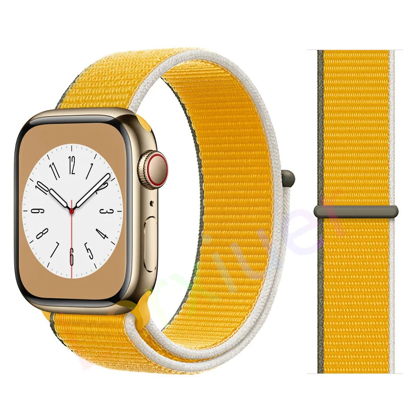 Nylon Loop Strap for Apple Watch Band 46mm 44mm 40mm 42mm 45mm 41mm 49mm 44 mm Bracelet iWatch Series Ultra 2 11 10 9 SE 7 6 5 4