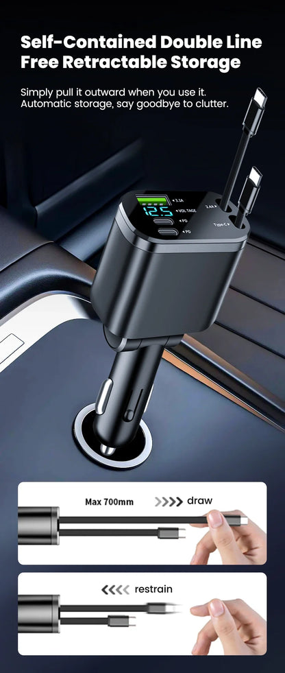 50W Car Charger PD30W – Fast Charging Cigarette Lighter Adapter with Voltage Display