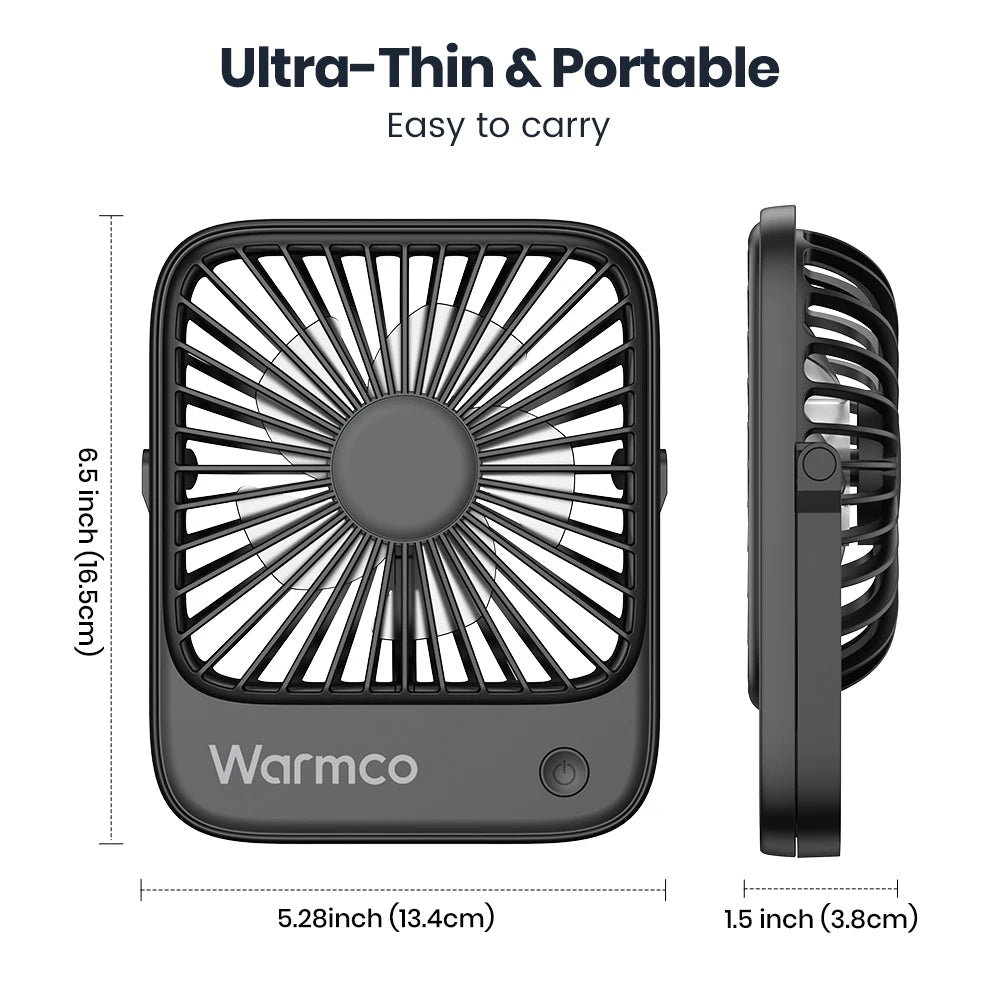 Mini USB Desk Fan – Portable 3-Speed 180° Rotation Quiet Personal Fan