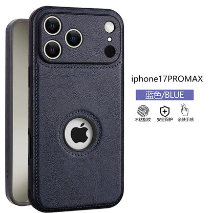 High Quality PU Leather Case for Apple iPhone 17 Pro Max 11 12 13 14 15 16 Plus Logo View Luxury Business Mobile Phone Cover