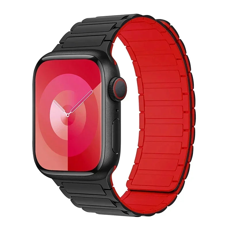 Magnetic Silicone Loop Band for Apple Watch – Adjustable Strap for Series 9/8/7/6/5/4/3/SE/Ultra