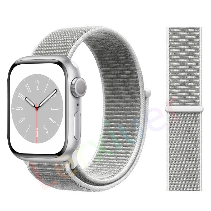 Nylon Loop Strap for Apple Watch Band 46mm 44mm 40mm 42mm 45mm 41mm 49mm 44 mm Bracelet iWatch Series Ultra 2 11 10 9 SE 7 6 5 4