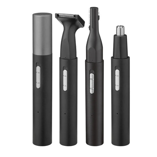 3-in-1 Electric Nose Hair Trimmer – USB Rechargeable Eyebrow & Facial Hair Remover (Aluminum Body)