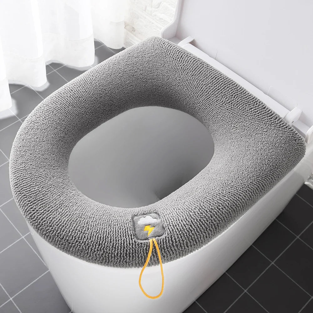 Universal Toilet Seat Cover – Soft Warm Pumpkin Pattern Cushion (Bathroom Accessory)