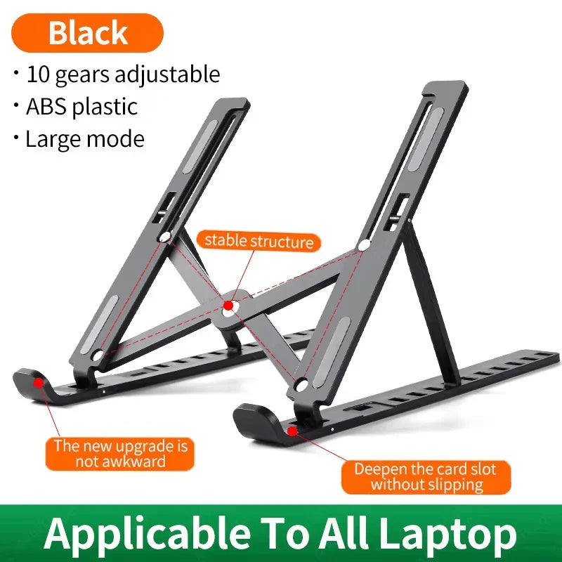 Adjustable Laptop Stand – Foldable Portable Holder for Notebook, MacBook & Tablets