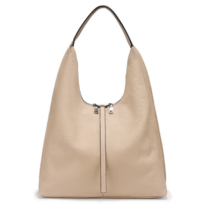 Zency Genuine Leather Hobo Bag – Large Capacity Cowhide Shoulder Tote for Women