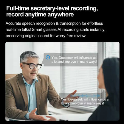 AI Smart Camera Glasses – Photo/Video Recording, Translation & Call Sunglasses (Waterproof)