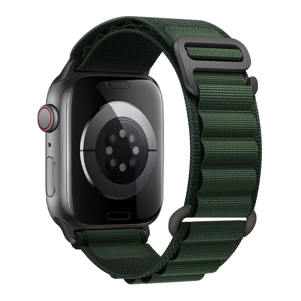 Nylon Alpine Strap for Apple Watch – Adjustable Sport Band (40–49mm, Ultra & Series Compatible)